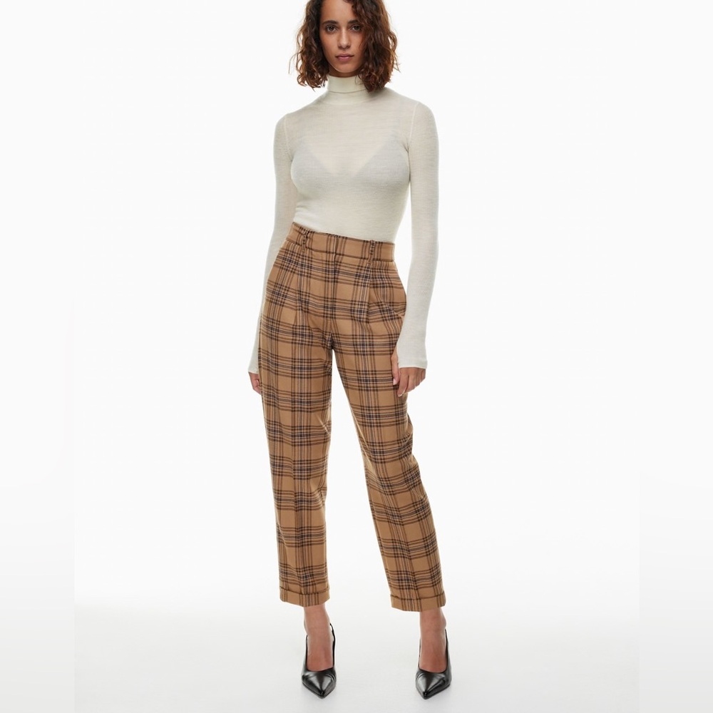 Wilfred Brown Plaid Chinos